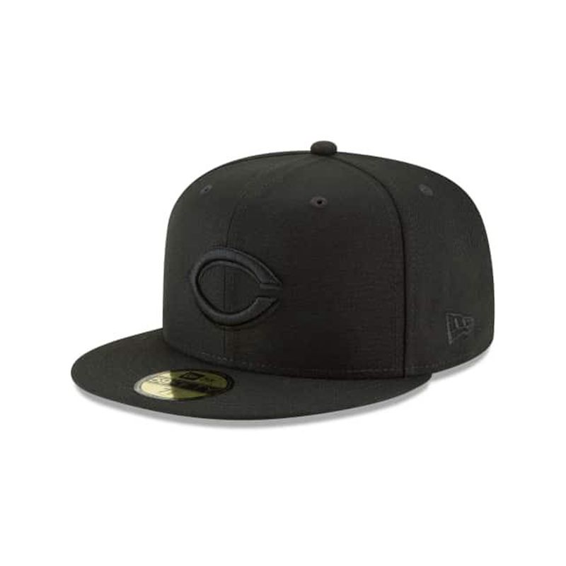 MLB Cincinnati Reds Blackout Basic 59Fifty Fitted (DPZ9844) - Black New Era Caps